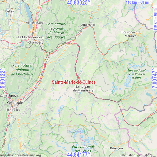 Sainte-Marie-de-Cuines on map