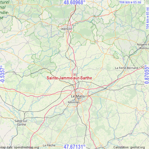 Sainte-Jamme-sur-Sarthe on map