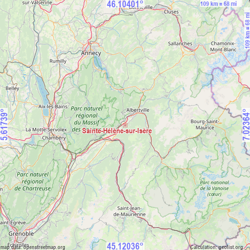 Sainte-Hélène-sur-Isère on map