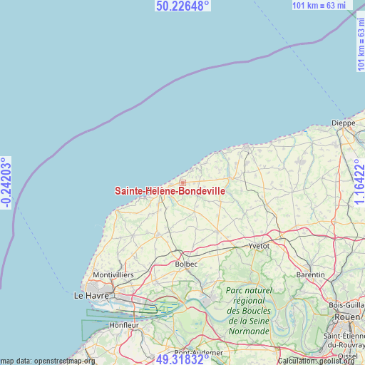 Sainte-Hélène-Bondeville on map