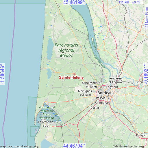 Sainte-Hélène on map