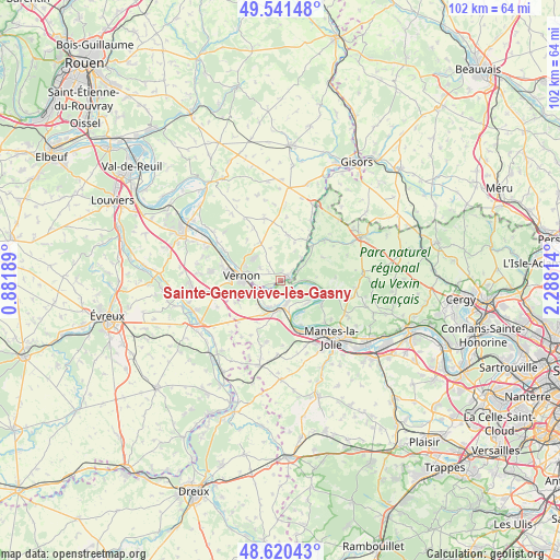 Sainte-Geneviève-lès-Gasny on map