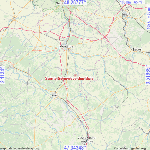 Sainte-Geneviève-des-Bois on map