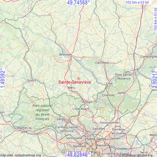 Sainte-Geneviève on map