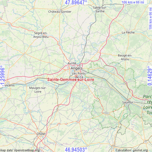 Sainte-Gemmes-sur-Loire on map