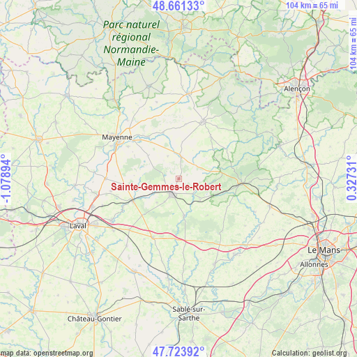 Sainte-Gemmes-le-Robert on map