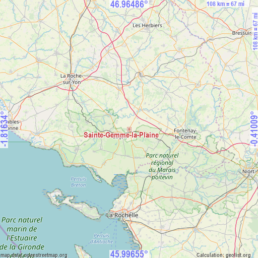 Sainte-Gemme-la-Plaine on map