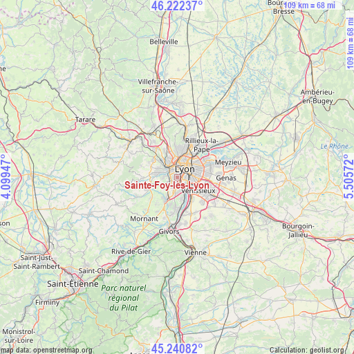 Sainte-Foy-lès-Lyon on map