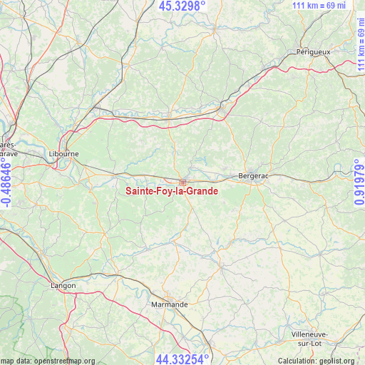 Sainte-Foy-la-Grande on map