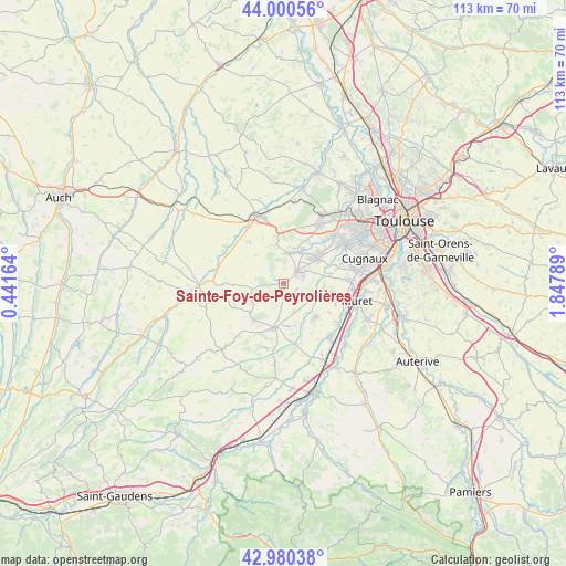 Sainte-Foy-de-Peyrolières on map