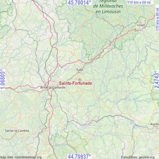 Sainte-Fortunade on map