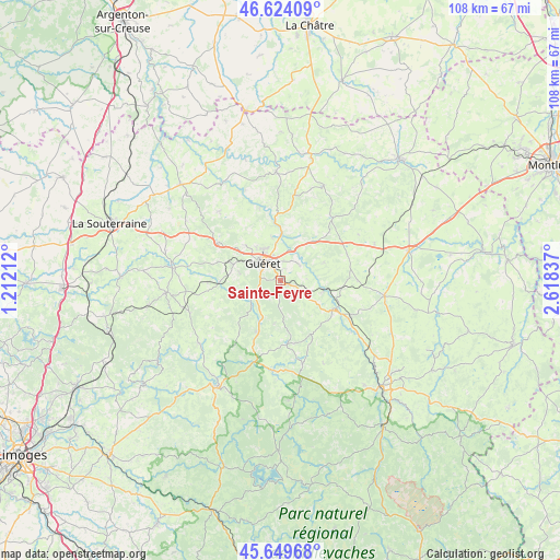 Sainte-Feyre on map