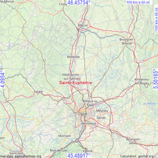 Sainte-Euphémie on map