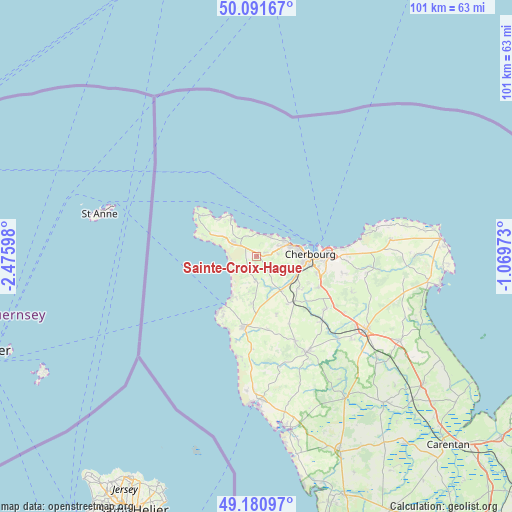 Sainte-Croix-Hague on map