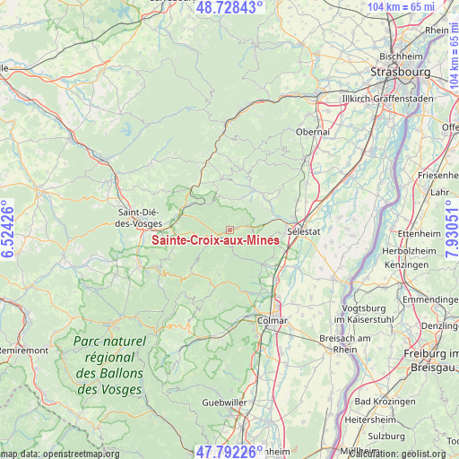 Sainte-Croix-aux-Mines on map