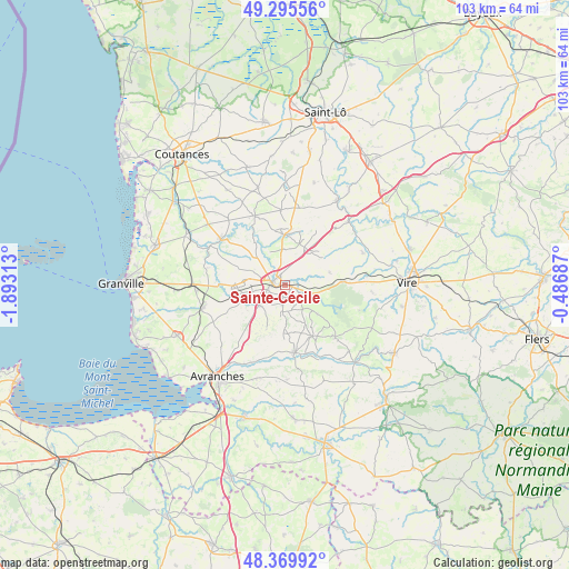 Sainte-Cécile on map