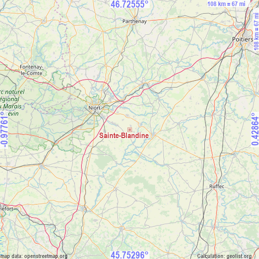 Sainte-Blandine on map