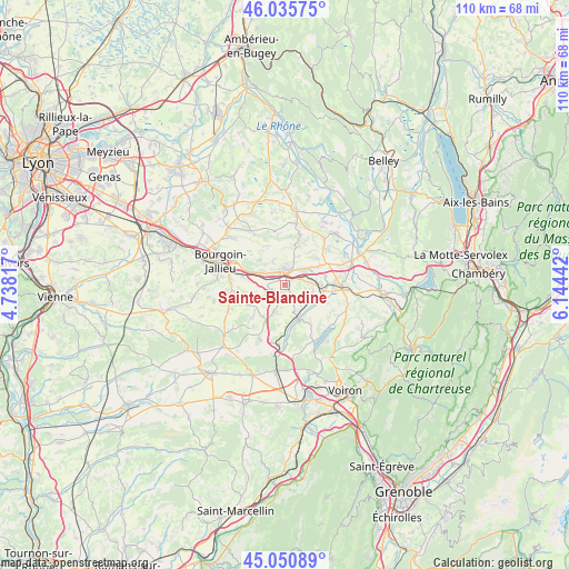 Sainte-Blandine on map