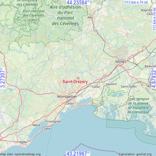 Saint-Drézéry on map