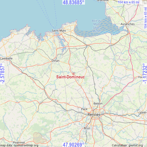 Saint-Domineuc on map