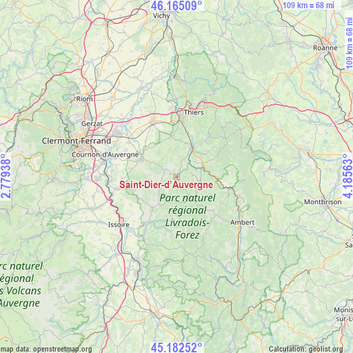 Saint-Dier-d’Auvergne on map