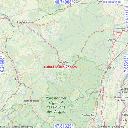 Saint-Dié-des-Vosges on map