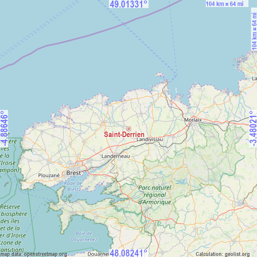 Saint-Derrien on map