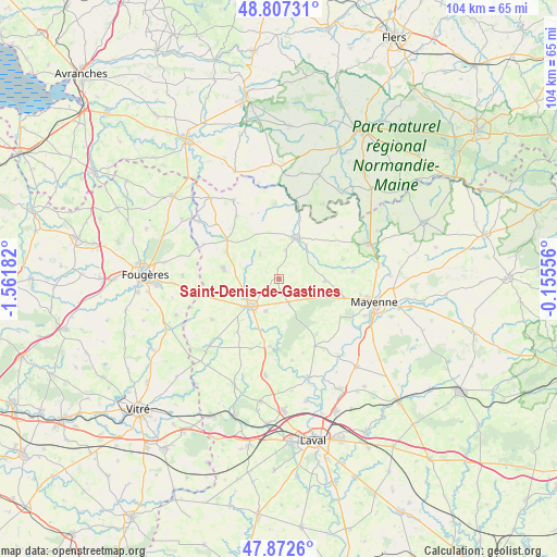 Saint-Denis-de-Gastines on map