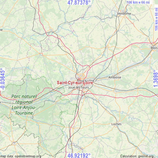Saint-Cyr-sur-Loire on map