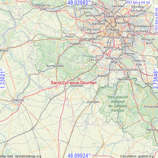 Saint-Cyr-sous-Dourdan on map