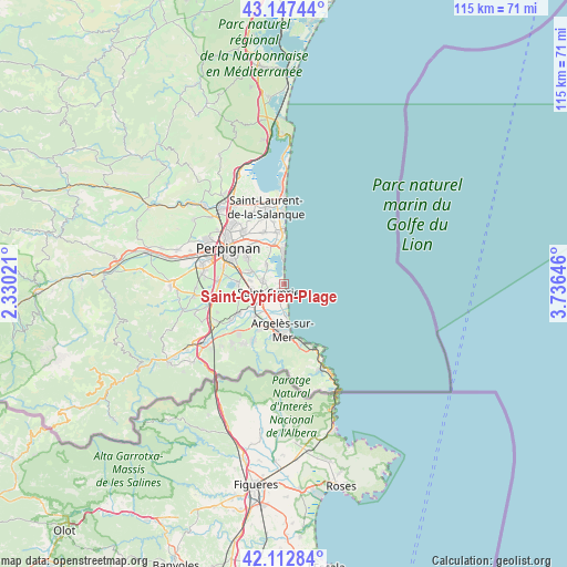 Saint-Cyprien-Plage on map