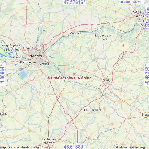 Saint-Crespin-sur-Moine on map