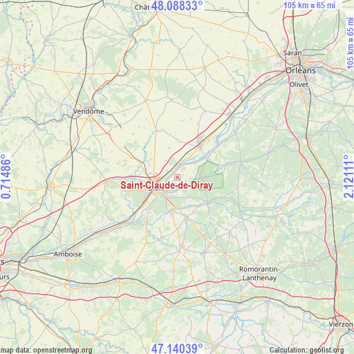 Saint-Claude-de-Diray on map
