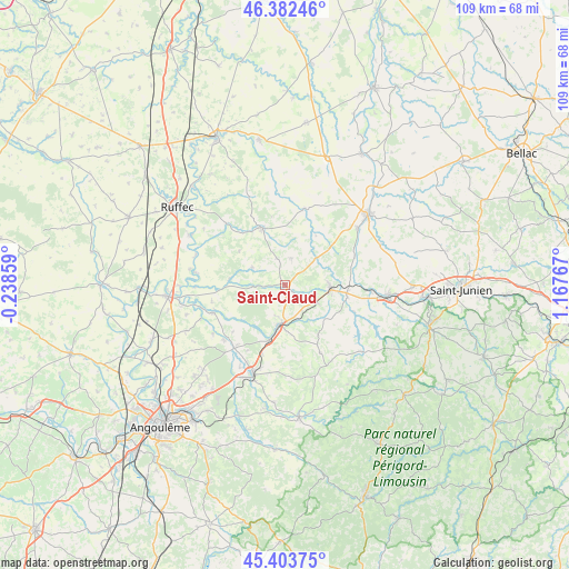 Saint-Claud on map