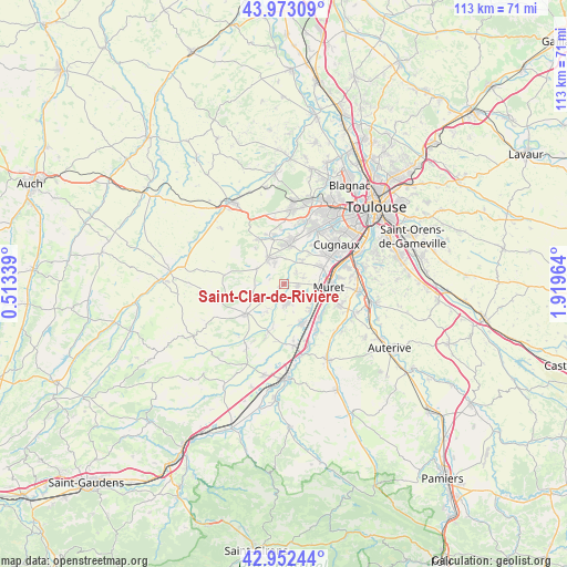 Saint-Clar-de-Rivière on map