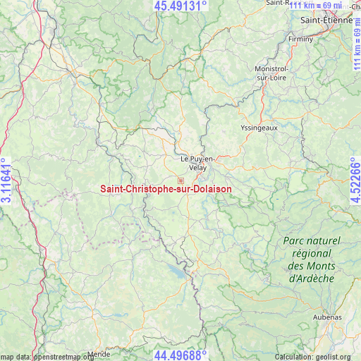 Saint-Christophe-sur-Dolaison on map