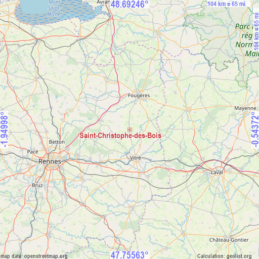 Saint-Christophe-des-Bois on map