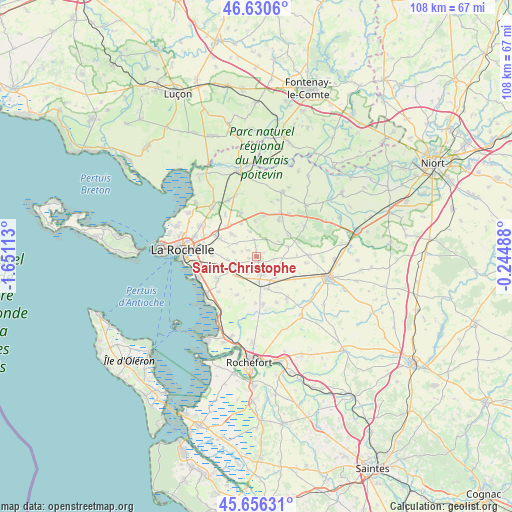 Saint-Christophe on map