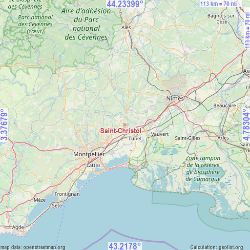 Saint-Christol on map