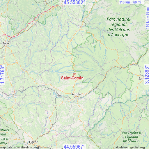 Saint-Cernin on map