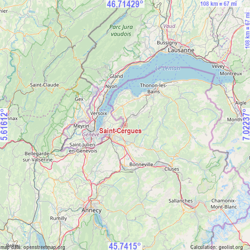 Saint-Cergues on map