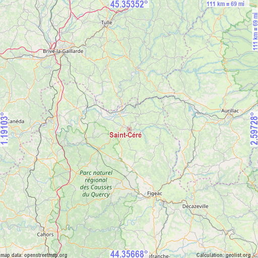 Saint-Céré on map