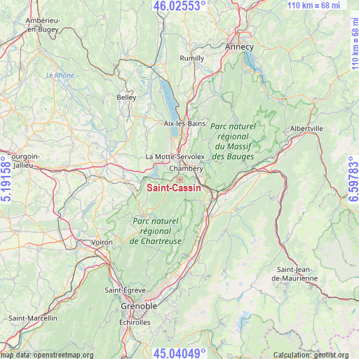 Saint-Cassin on map