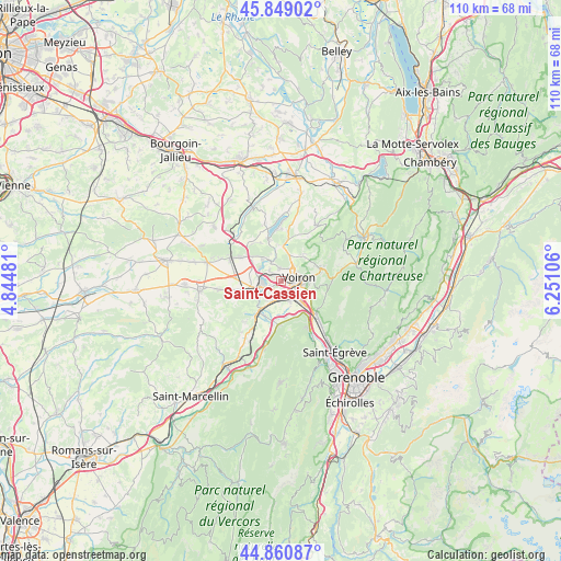 Saint-Cassien on map