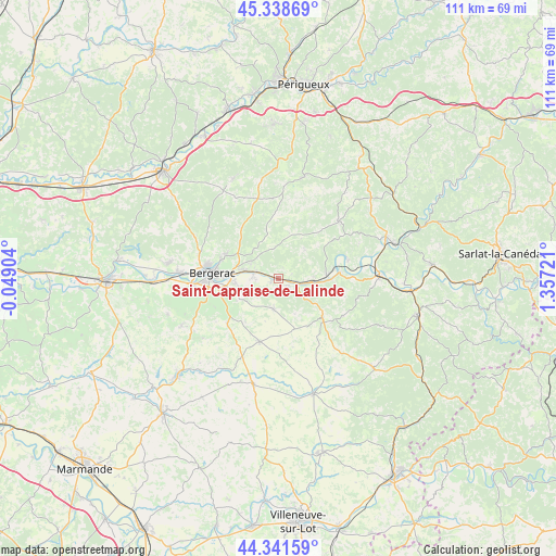 Saint-Capraise-de-Lalinde on map