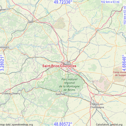 Saint-Brice-Courcelles on map