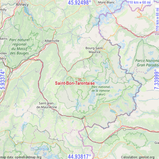 Saint-Bon-Tarentaise on map