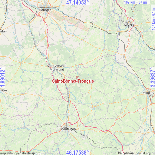 Saint-Bonnet-Tronçais on map