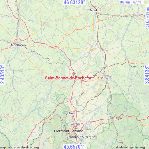 Saint-Bonnet-de-Rochefort on map