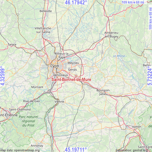 Saint-Bonnet-de-Mure on map